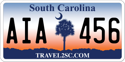 SC license plate AIA456