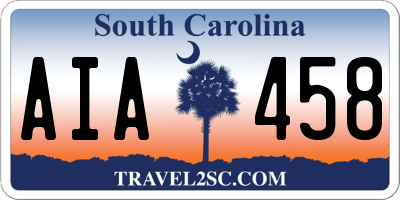 SC license plate AIA458