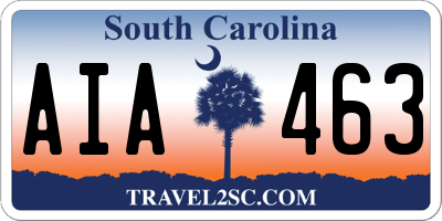 SC license plate AIA463