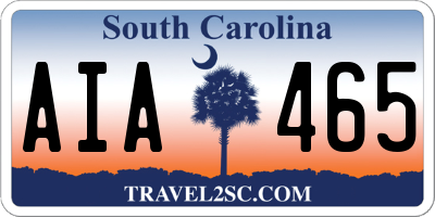 SC license plate AIA465
