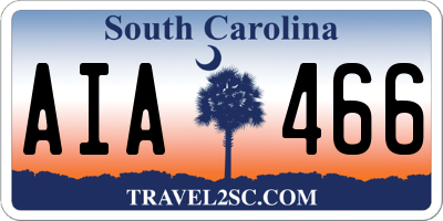 SC license plate AIA466