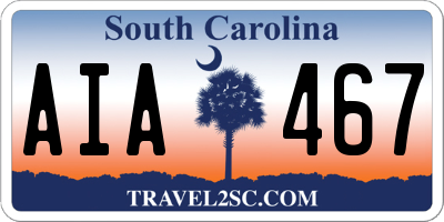 SC license plate AIA467