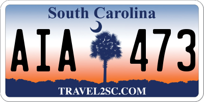 SC license plate AIA473