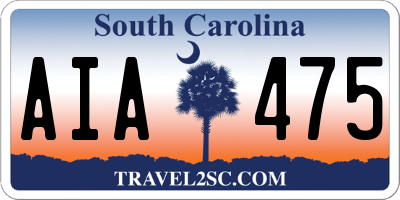 SC license plate AIA475