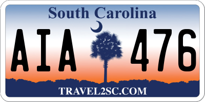 SC license plate AIA476
