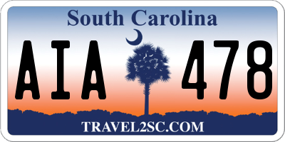 SC license plate AIA478