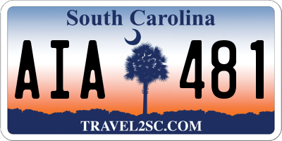 SC license plate AIA481