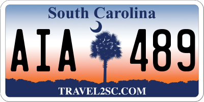 SC license plate AIA489