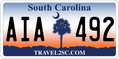 SC license plate AIA492