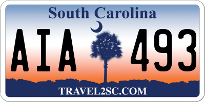 SC license plate AIA493