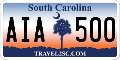 SC license plate AIA500
