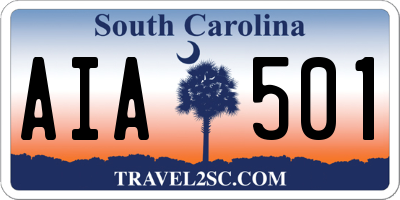 SC license plate AIA501