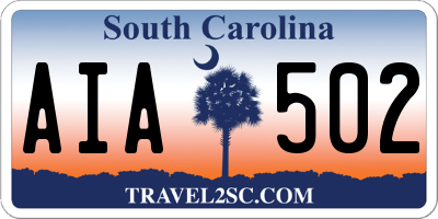 SC license plate AIA502