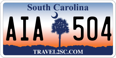 SC license plate AIA504