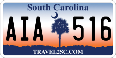SC license plate AIA516