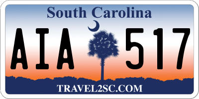 SC license plate AIA517