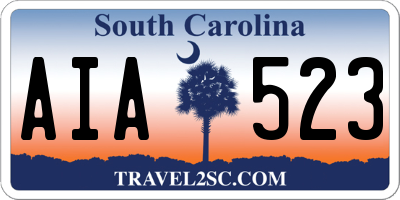 SC license plate AIA523