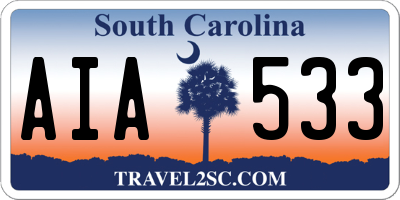 SC license plate AIA533