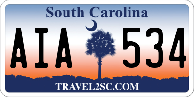 SC license plate AIA534
