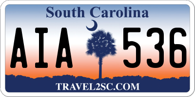 SC license plate AIA536