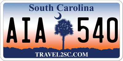 SC license plate AIA540
