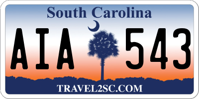 SC license plate AIA543