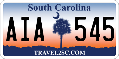 SC license plate AIA545