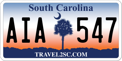 SC license plate AIA547