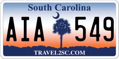SC license plate AIA549