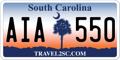 SC license plate AIA550