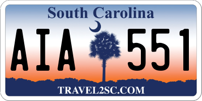 SC license plate AIA551