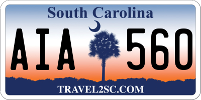 SC license plate AIA560