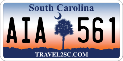 SC license plate AIA561