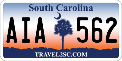 SC license plate AIA562