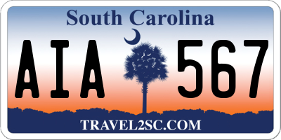 SC license plate AIA567