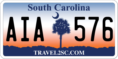 SC license plate AIA576