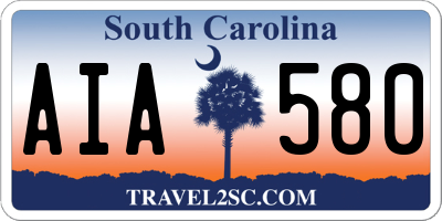 SC license plate AIA580
