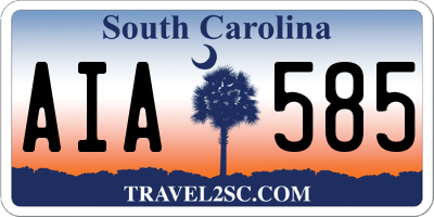 SC license plate AIA585
