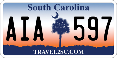 SC license plate AIA597