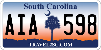 SC license plate AIA598
