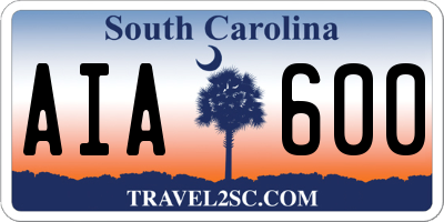 SC license plate AIA600