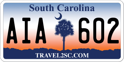 SC license plate AIA602