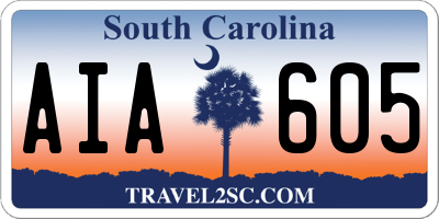 SC license plate AIA605