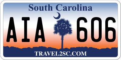 SC license plate AIA606