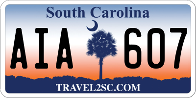 SC license plate AIA607