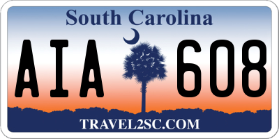 SC license plate AIA608