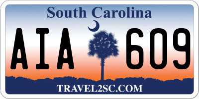 SC license plate AIA609