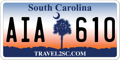 SC license plate AIA610