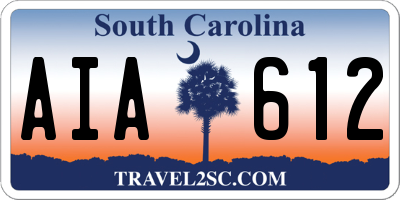 SC license plate AIA612