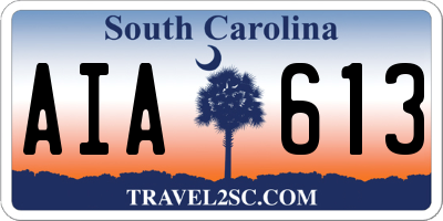 SC license plate AIA613